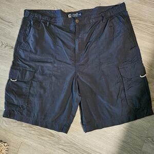 Chaps Mens 100% Nylon Shorts Mens Size 40 Navy Blue Cargo Pockets Lightweight